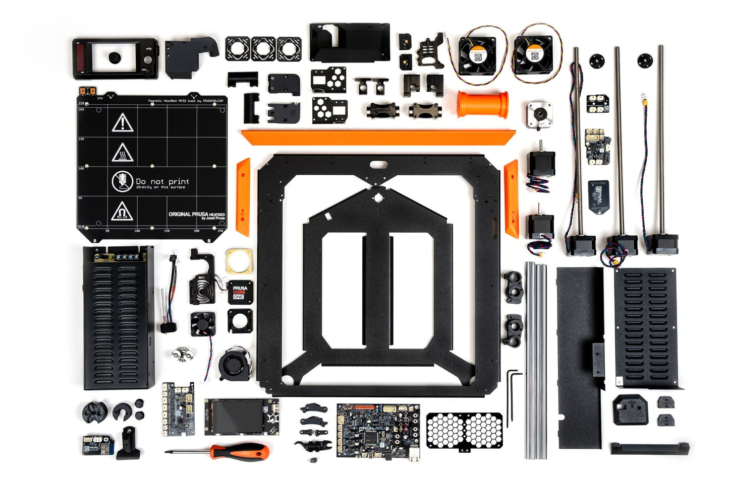 Impressão em andamento dentro da câmara fechada da CORE One+